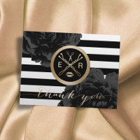Makeup Artist Hair Salon Modern Stripes Thank You