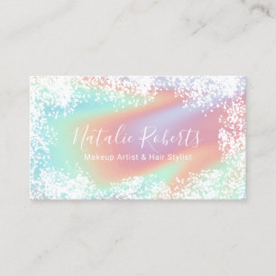 Makeup Artist Hair Salon Rustic Flowers Pastel Business Card