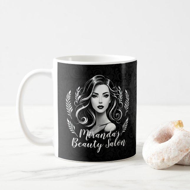 Makeup Artist Hair Stylist Beauty Salon Lash Brows Coffee Mug (With Donut)