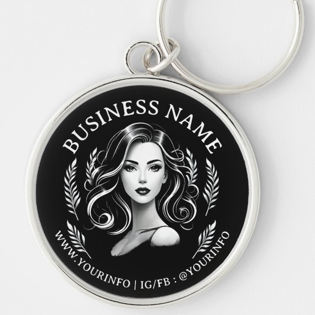 Makeup Artist Hair Stylist Beauty Salon Lash Brows Key Ring (Front)