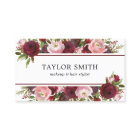 Makeup Artist Hair Stylist Burgundy Blush Floral