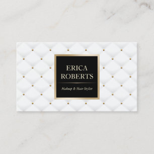 Makeup Artist & Hair Stylist Luxury Quilted Salon Business Card