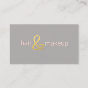 Makeup artist hair stylist minimalist faux gold business card