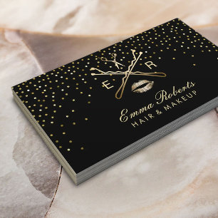 Makeup Artist Hair Stylist Modern Glitter Confetti Business Card