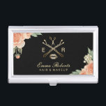 Makeup Artist Hair Stylist Vintage Floral Salon Business Card Holder<br><div class="desc">Makeup Artist Hair Stylist Vintage Floral Salon Business Card Holder.</div>