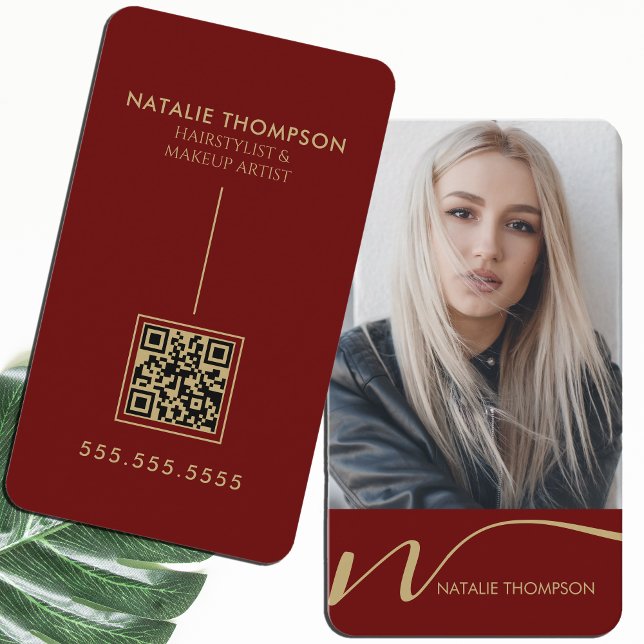 Makeup Artist Hairstylist Nail Tech Beauty Salon Business Card (Creator Uploaded)