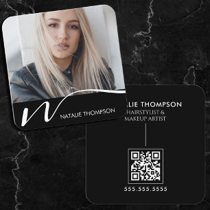 Makeup Artist Hairstylist Nail Tech Beauty Salon Square Business Card
