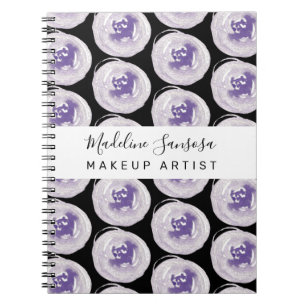 Makeup Artist Hand Watercolor Poppies Purple Notebook