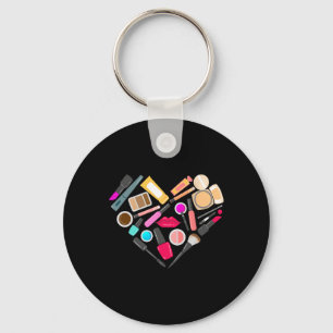 Makeup Artist Heart Beautician Key Ring