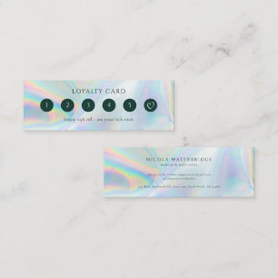Makeup Artist Holographic Iridescent Business Loyalty Card