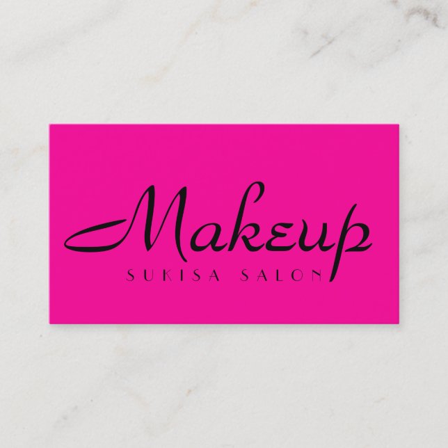 Makeup Artist Hot Pink Business Cards (Front)