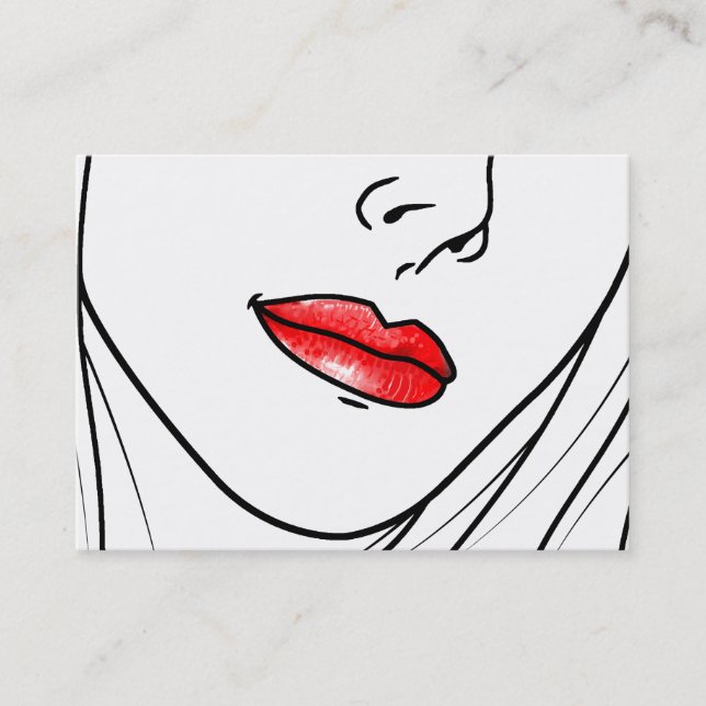 Makeup Artist Illustration Business Card (Front)