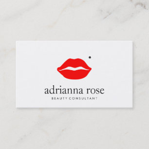 Makeup Artist Kissing Lips With Beauty Mark Business Card