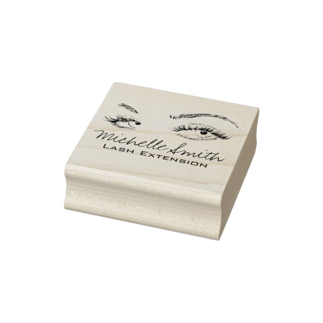 Makeup Artist Lash Extension Brows Black and White Rubber Stamp (Stamp)