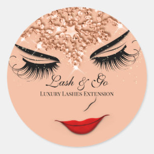 Makeup Artist Lash Extension Lip Princess Rose  Classic Round Sticker
