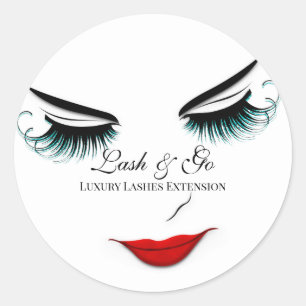 Makeup Artist Lash Extension Lips Beauty Glitter Classic Round Sticker