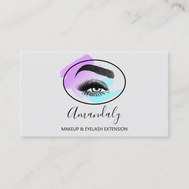 Makeup Artist Lash Friseur Logo QR CODE Frame Business Card (Front)