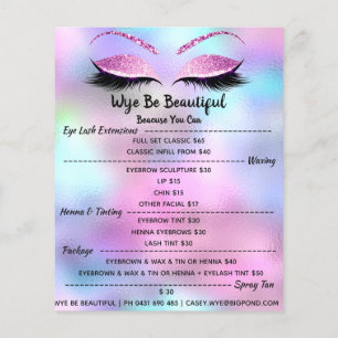 Makeup Artist Lash Glitter Price List Blue Pink1 Flyer