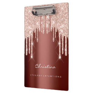 Makeup Artist Lash Spark Event Planner Rose Brown Clipboard