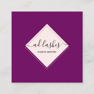 Makeup Artist Lashes Beauty Beautique Berry Rose Square Business Card