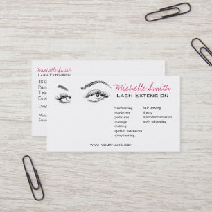 Makeup Artist Lashes Brows Black and White Simple Business Card