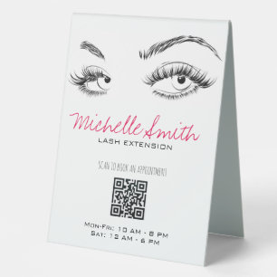 Makeup Artist Lashes Brows Black White QR Code