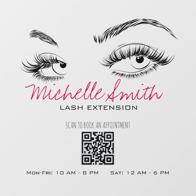 Makeup Artist Lashes Brows Black White QR Code (Sheet)