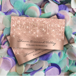 Makeup Artist Lashes drop Rose Blush Powder Business Card