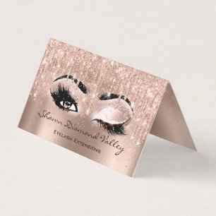 Makeup Artist Lashes Extension Dropfen Rose Blush Business Card