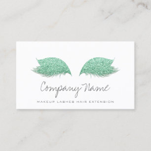 Makeup Artist Lashes Extension Mint Green Grey Appointment Card