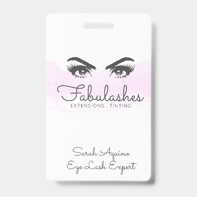 Makeup Artist Lashes Eyes Extensions Brows ID Badge (Front)