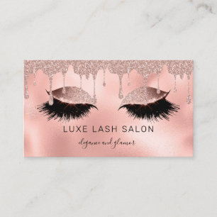 Makeup Artist Lashes Glitter Light Rose Gold Business Card