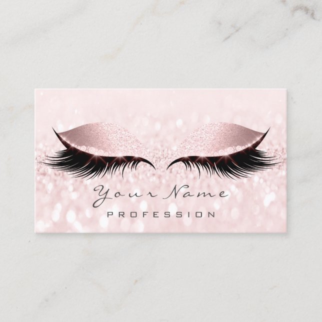 Makeup Artist Lashes Grey Pink Appointment Card (Front)