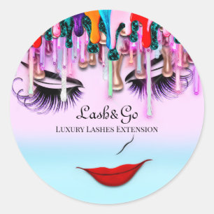 Makeup Artist Lashes Product Ombre Classic Round Sticker