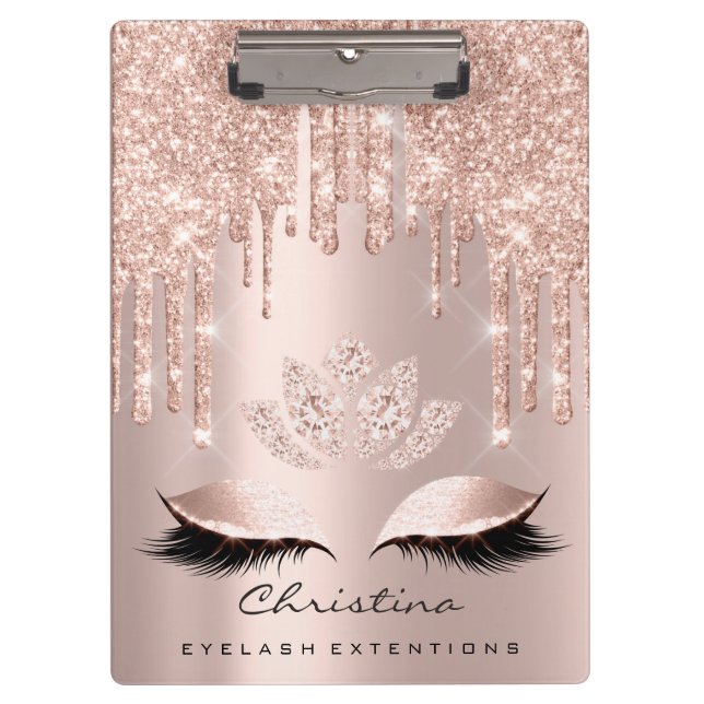 Makeup Artist Lashes Spark Event Planner Lotus Eye Clipboard (Front)