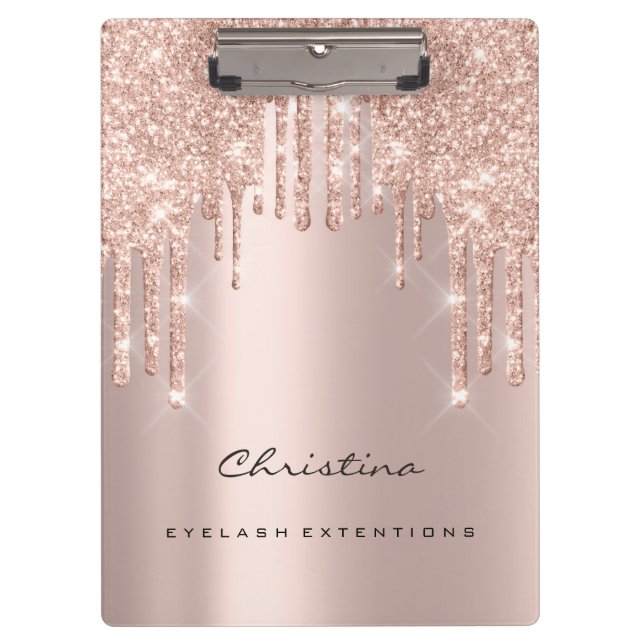 Makeup Artist Lashes Spark Event Planner Rose Lux Clipboard (Front)