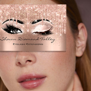 Makeup Artist Lashes Tropfen Rose Blush Drips Business Card