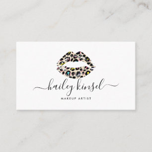 Makeup Artist Leopard Lip Business Card