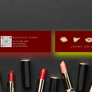 Makeup  Artist Lips Nurse Cosmetic Injector Qr  Mini Business Card