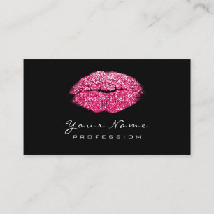 Makeup Artist Lips Pink Candy Lipstick Glitter Business Card