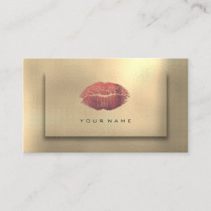 Makeup Artist Lips Sepia Gold Burgundy Beauty Lux Business Card