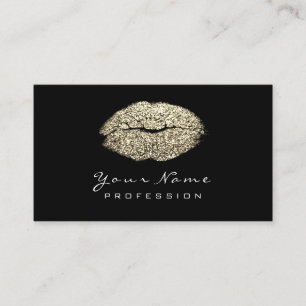 Makeup Artist Lips Sepia Gold Lipstick Glitter Business Card