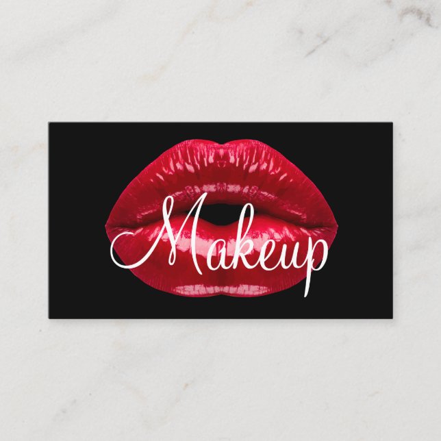 Makeup Artist Lipstick Design Business Card (Front)