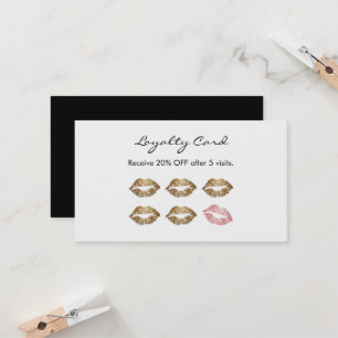 Makeup Artist Loyalty Chic Gold Lips II Card