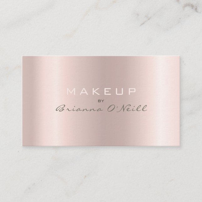 Makeup Artist Luxury Rose Gold Ombre Business Card (Front)