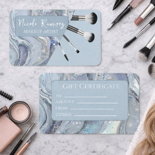 Makeup Artist Marble & Glitter Business Card