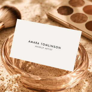 Makeup Artist Minimalist Ivory Luxury Business Card