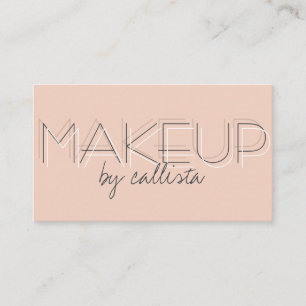 Makeup Artist Minimalist Pink Black Typography Business Card