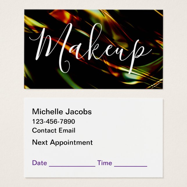Makeup Artist Modern Appointment Business Cards (Front & Back)