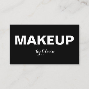 Makeup Artist Modern Black White Business Cards